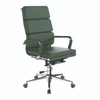 Avanti Bonded Leather High Back Swivel Executive Office Chair with Individual Back Cushions - Forest Green with Chrome Arms and Base 