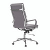 Avanti Bonded Leather High Back Swivel Executive Office Chair with Individual Back Cushions - Grey with Chrome Arms and Base 