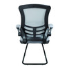 Luna Designer High Back Mesh Cantilever Visitor Chair with Folding Arms - Grey with Black Shell and Frame NAU-BCM-L1302V-GY