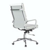 Avanti Bonded Leather High Back Swivel Executive Office Chair with Individual Back Cushions - White with Chrome Arms and Base NAU-BCL-6003-WH