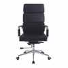 Avanti Bonded Leather High Back Swivel Executive Office Chair with Individual Back Cushions - Black with Chrome Arms and Base 