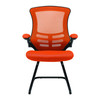Luna Designer High Back Mesh Cantilever Visitor Chair with Folding Arms - Orange with Black Shell and Frame NAU-BCM-L1302V-OG