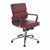 Avanti Bonded Leather Medium Back Swivel Executive Office Chair with Individual Back Cushions - Oxblood with Chrome Arms and Base 