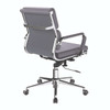 Avanti Bonded Leather Medium Back Swivel Executive Office Chair with Individual Back Cushions - Grey with Chrome Arms and Base NAU-BCL-5003-GY