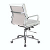 Avanti Bonded Leather Medium Back Swivel Executive Office Chair with Individual Back Cushions - White with Chrome Arms and Base NAU-BCL-5003-WH