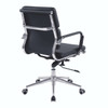Avanti Bonded Leather Medium Back Swivel Executive Office Chair with Individual Back Cushions - Black with Chrome Arms and Base NAU-BCL-5003-BK