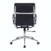 Avanti Bonded Leather Medium Back Swivel Executive Office Chair with Individual Back Cushions - Black with Chrome Arms and Base NAU-BCL-5003-BK