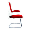 Luna Designer High Back Mesh Cantilever Visitor Chair with Folding Arms - Red with White Shell and Chrome Frame NAU-BCM-L1302V-WHRD