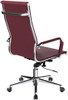 Aura Contemporary High Back Bonded Leather Executive Office Chair - Oxblood with Chrome Base 