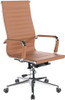 Aura Contemporary High Back Bonded Leather Executive Office Chair - Brown with Chrome Base 