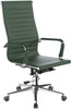 Aura Contemporary High Back Bonded Leather Executive Office Chair - Forest Green with Chrome Base 