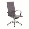 Aura Contemporary High Back Bonded Leather Executive Office Chair - Grey with Chrome Base 