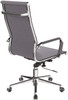 Aura Contemporary High Back Bonded Leather Executive Office Chair - Grey with Chrome Base 