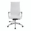 Aura Contemporary High Back Bonded Leather Executive Office Chair - White with Chrome Base 