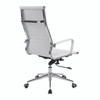 Aura Contemporary High Back Bonded Leather Executive Office Chair - White with Chrome Base 