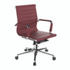 Aura Contemporary Medium Back Bonded Leather Executive Office Chair - Oxblood with Chrome Base 