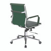 Aura Contemporary Medium Back Bonded Leather Executive Office Chair - Forest Green with Chrome Base 