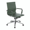 Aura Contemporary Medium Back Bonded Leather Executive Office Chair - Forest Green with Chrome Base 