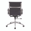 Aura Contemporary Medium Back Bonded Leather Executive Office Chair - Grey with Chrome Base 