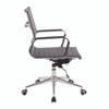 Aura Contemporary Medium Back Bonded Leather Executive Office Chair - Grey with Chrome Base 