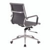 Aura Contemporary Medium Back Bonded Leather Executive Office Chair - Grey with Chrome Base 