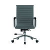 Aura Contemporary Medium Back Bonded Leather Executive Office Chair - Grey with Chrome Base NAU-BCL-8003-GY