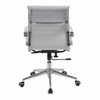 Aura Contemporary Medium Back Bonded Leather Executive Office Chair - White with Chrome Base 