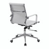 Aura Contemporary Medium Back Bonded Leather Executive Office Chair - White with Chrome Base 