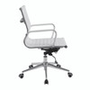 Aura Contemporary Medium Back Bonded Leather Executive Office Chair - White with Chrome Base 