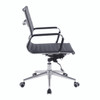 Aura Contemporary Medium Back Bonded Leather Executive Office Chair - Black with Chrome Base 