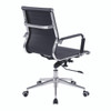 Aura Contemporary Medium Back Bonded Leather Executive Office Chair - Black with Chrome Base 