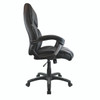 Wellington High Back Leather Effect Executive Office Armchair - Black with Silver Detailed Black Nylon Base 
