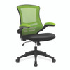 Luna Designer High Back Mesh Task Office Chair with Folding Arms - Green and Black Two Tone Operator Chair 