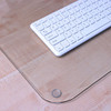 Desktex Glaciermat Large Tempered Glass Surface Protector Mat, Rectangular, Crystal Clear Worktop Protection, Size 51 x 91cm FCDE2036G