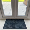 Ultralux Heavy Duty Rubber Door Mat, Non-Slip Indoor Outdoor Dirt Barrier Doormat, Black with Silver Pattern, 75 x 45cm
