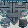 Ultralux Heavy Duty Rubber Door Mat, Non-Slip Indoor Outdoor Dirt Barrier Doormat, Black with Silver Pattern, 75 x 45cm