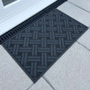 Ultralux Premium Rubber Door Mat – Durable Non-Slip Indoor/Outdoor All Weather Entrance Mat – Black & Silver – 75 x 45cm URS07545BS