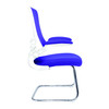 Luna Designer High Back Mesh Cantilever Visitor Chair with Folding Arms - Purple with White Shell and Chrome Frame NAU-BCM-L1302V-WHPL