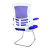 Luna Designer High Back Mesh Cantilever Visitor Chair with Folding Arms - Purple with White Shell and Chrome Frame NAU-BCM-L1302V-WHPL