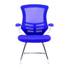 Luna Designer High Back Mesh Cantilever Visitor Chair with Folding Arms - Purple with White Shell and Chrome Frame NAU-BCM-L1302V-WHPL