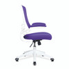 Copy of Luna Designer High Back Mesh Task Operator Office Chair with Folding Arms - Purple with White Shell