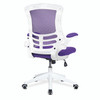 Copy of Luna Designer High Back Mesh Task Operator Office Chair with Folding Arms - Purple with White Shell