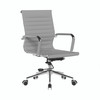 Aura Contemporary Medium Back Fabric Executive Armchair with Chrome Base - Grey