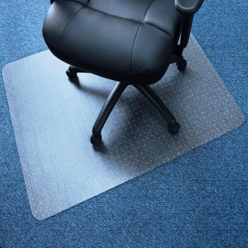 Marvelux PVC Chair Mat for Very Low Pile Carpets and Carpet Tiles (6mm or less) | Rectangular Clear Carpet Protector | Multiple Sizes 