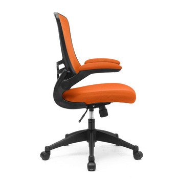 Luna Designer High Back Mesh Task Operator Office Chair with Folding Arms - Orange NAU-BCM-L1302-OG