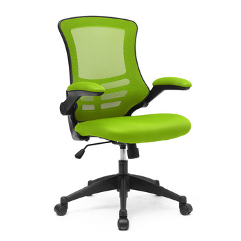 Luna Medium Back Designer Mesh Task Operator Office Chair with Folding Arms Green 