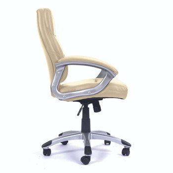Greenwich High Back Leather Effect Executive Office Chair with Contoured Backrest - Cream NAU-BCP-T101-CM
