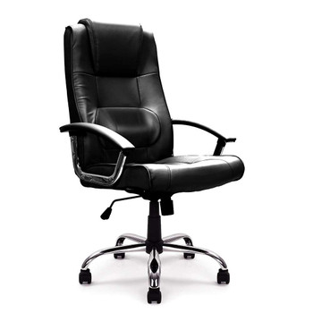 Westminster High Back Leather Faced Executive Office Chair with Integral Headrest - Black NAU-DPA2008ATG-LBK