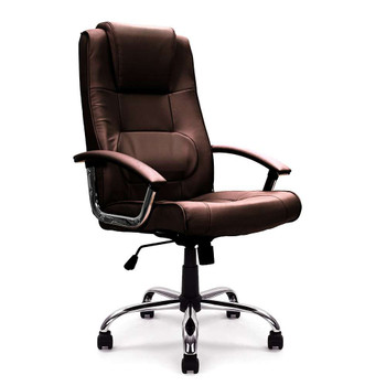 Westminster High Back Leather Faced Executive Office Chair with Integral Headrest - Brown NAU-DPA2008ATG-LBW