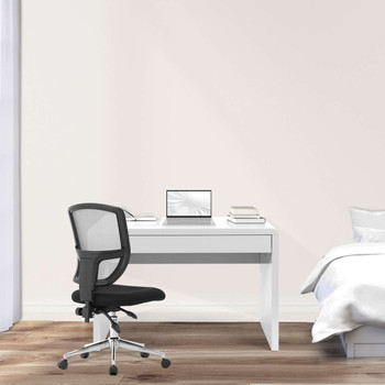 Nordic Compact and Curvaceous High Gloss Workstation with Spacious Storage Drawer High Gloss White NAU-UKND-BDW-F210-WH